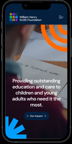 Mobile view of new William Henry Smith foundation website