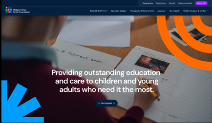 Desktop view of new website page